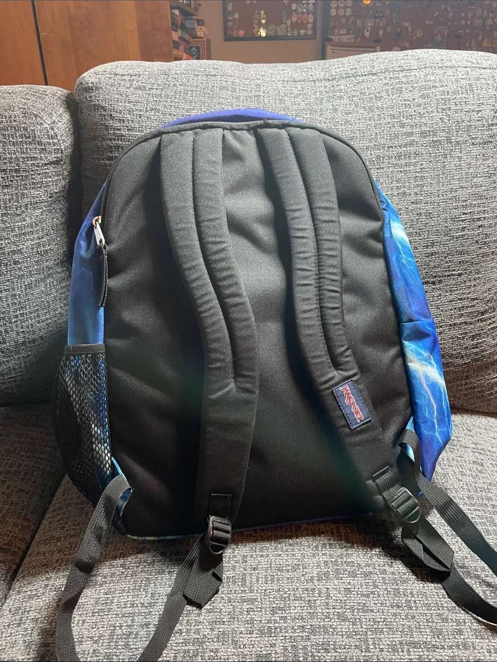 Jansport Blue Lightning Print Backpack